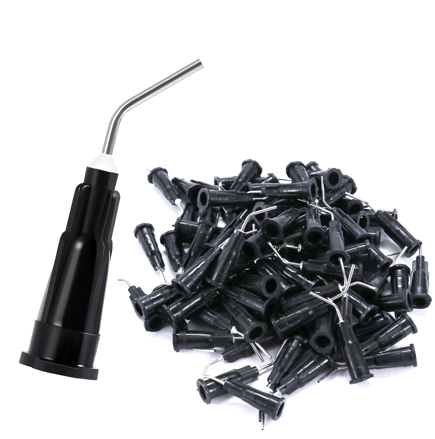 100Pkg. Pre-Bent applicator Tips Etchants Dental PreBent Flow Dispensing Needle Etchants Tips for Oil or Glue Applicator